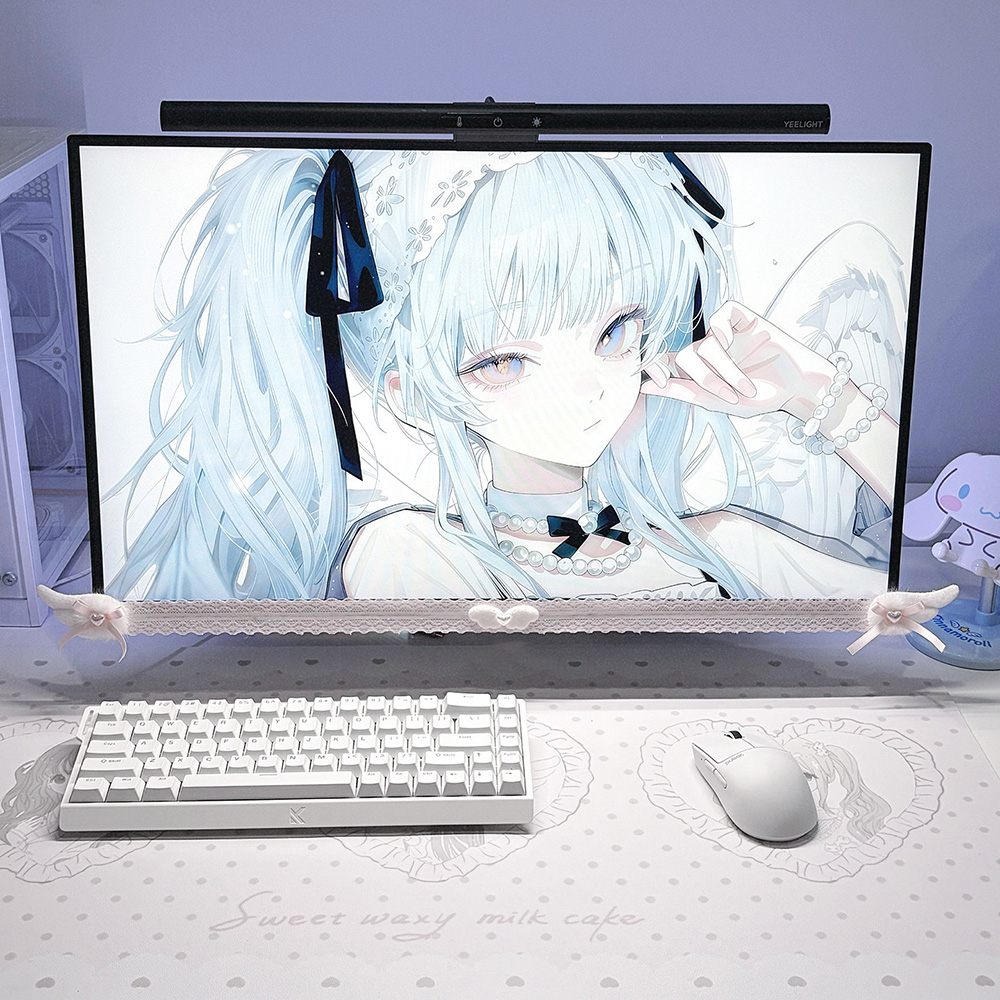New Screen Decor White Lace Mo - огляд і ціна Setup Desk Monitor